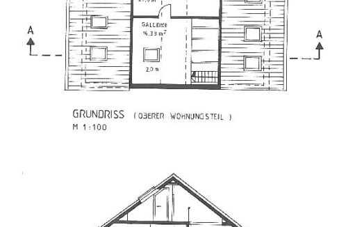 Zeichnung Galerie-Spitzboden